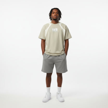 Contrast Panel Cotton T-Shirt - Sport Mode