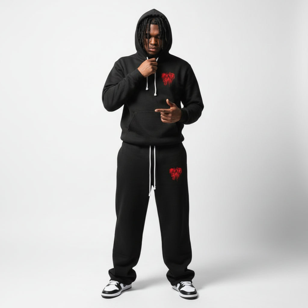 Mens Bad Tracksuit Fleeced Boxy Hoodie