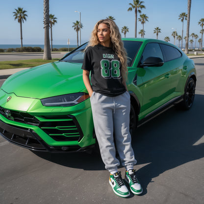 Womans Heavyweight T-Shirt - A LIST 88 Green