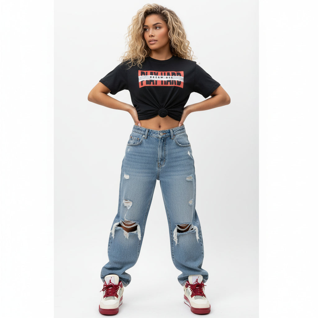 Woman's Heavyweight Earth Tone T-Shirt - Play Hard