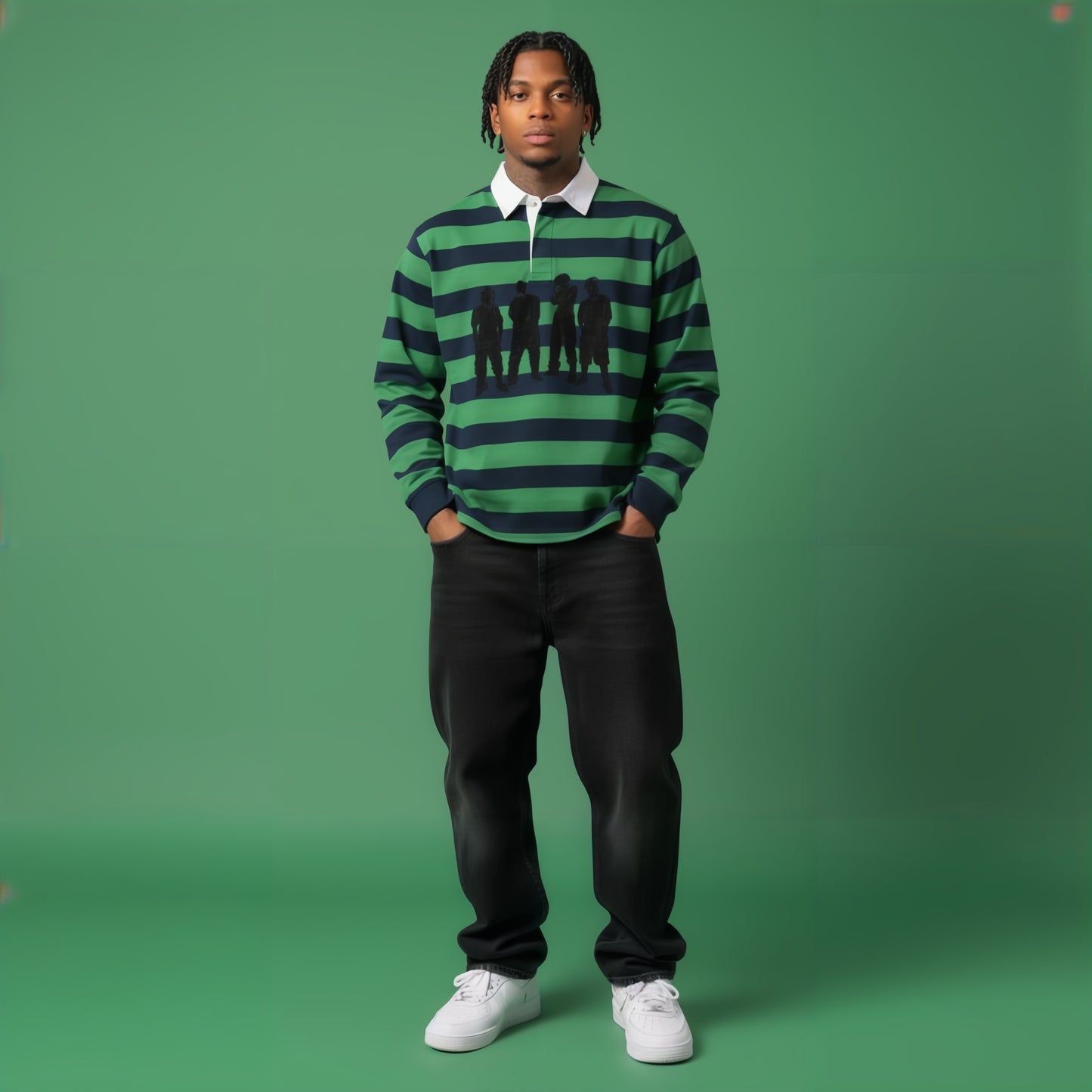 Mens Green Paper Color Polo Shirt