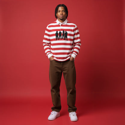 Red Stripe Stripe Polo Shirt