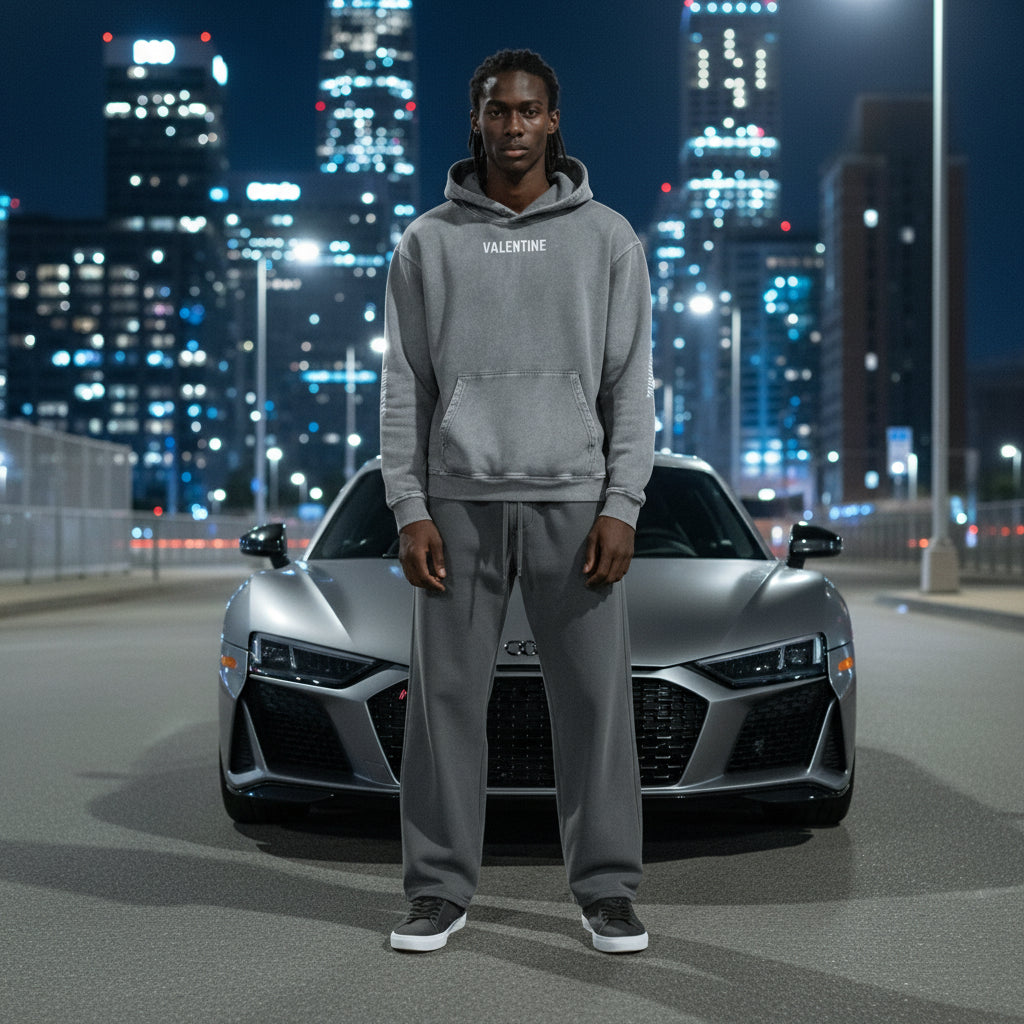 Snow Washed Grey Hoodie