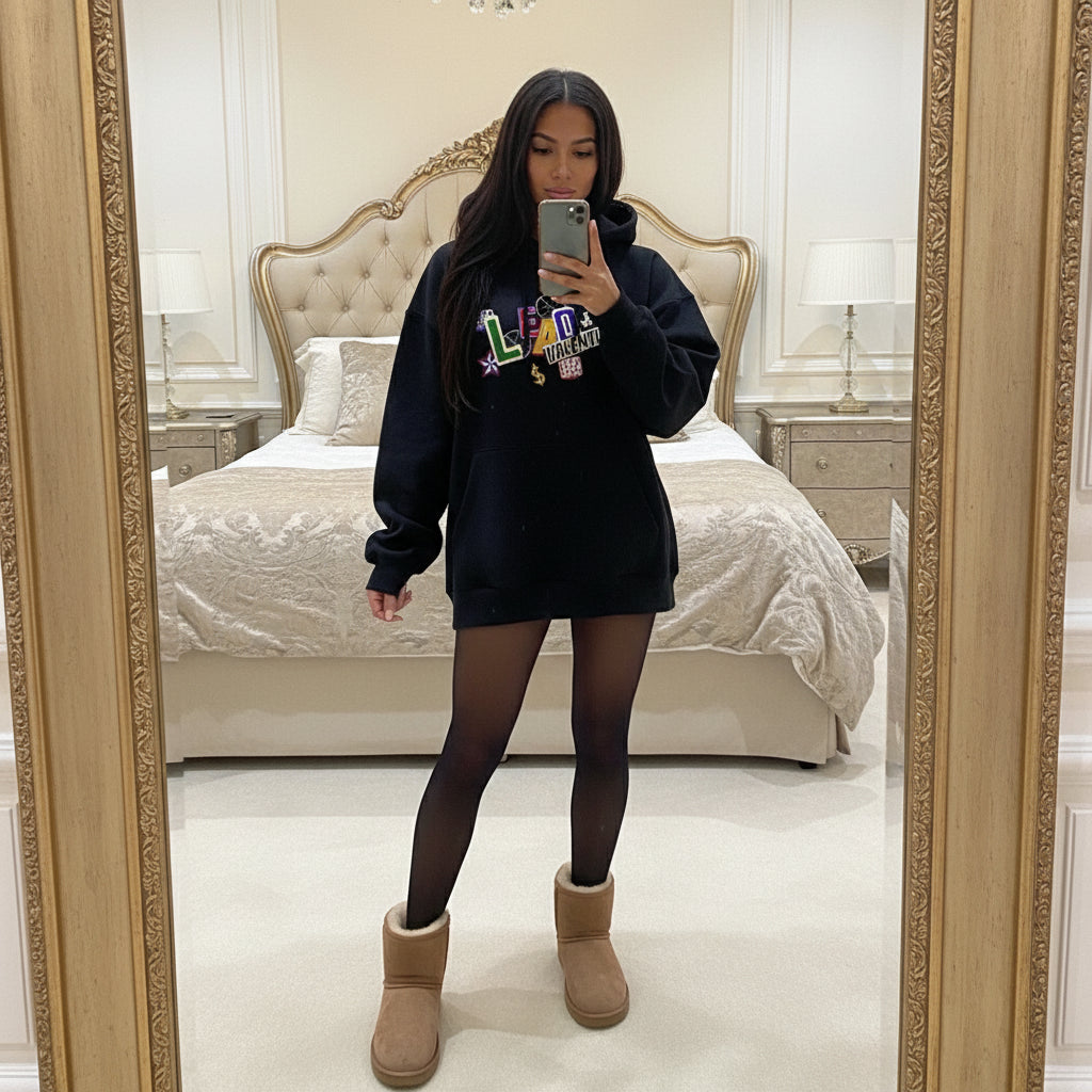 Womans Boxy Oversized Hoodie- Playful