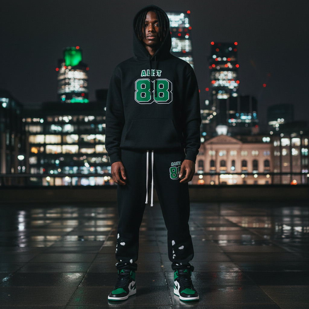 Streetwear Straight Pants- A List 88 Green