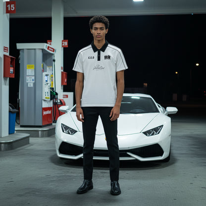 Valentine Contrast Collar Short-Sleeve Polo Shirt