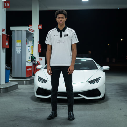 Valentine Contrast Collar Short-Sleeve Polo Shirt