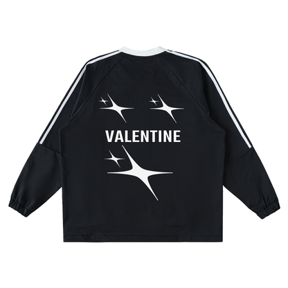 Color-Block V-Neck Long-Sleeve T-Shirt Womans