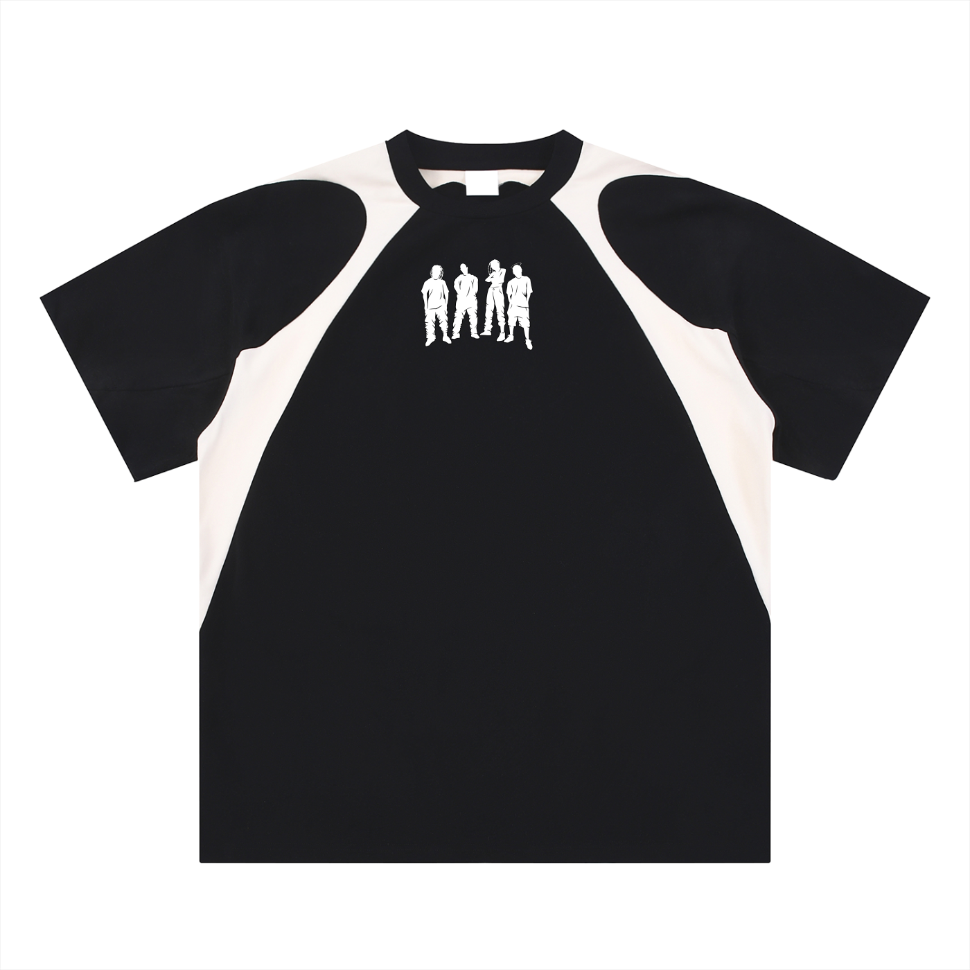 Contrast Panel Cotton T-Shirt - Sport Mode