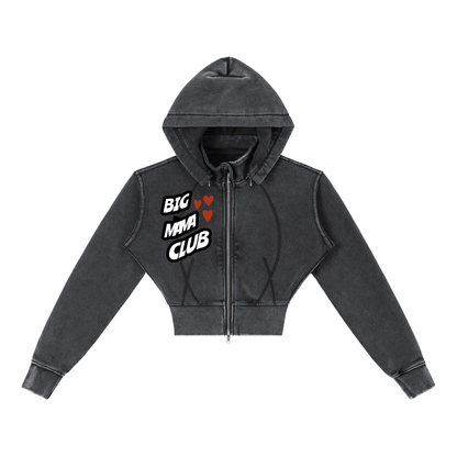Big Mama Cropped Fleece Hoodie