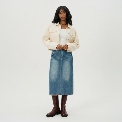Vintage Wash Denim Skirt