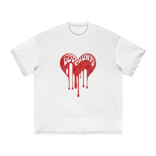 Heavyweight White T-Shirt - Love Hurts