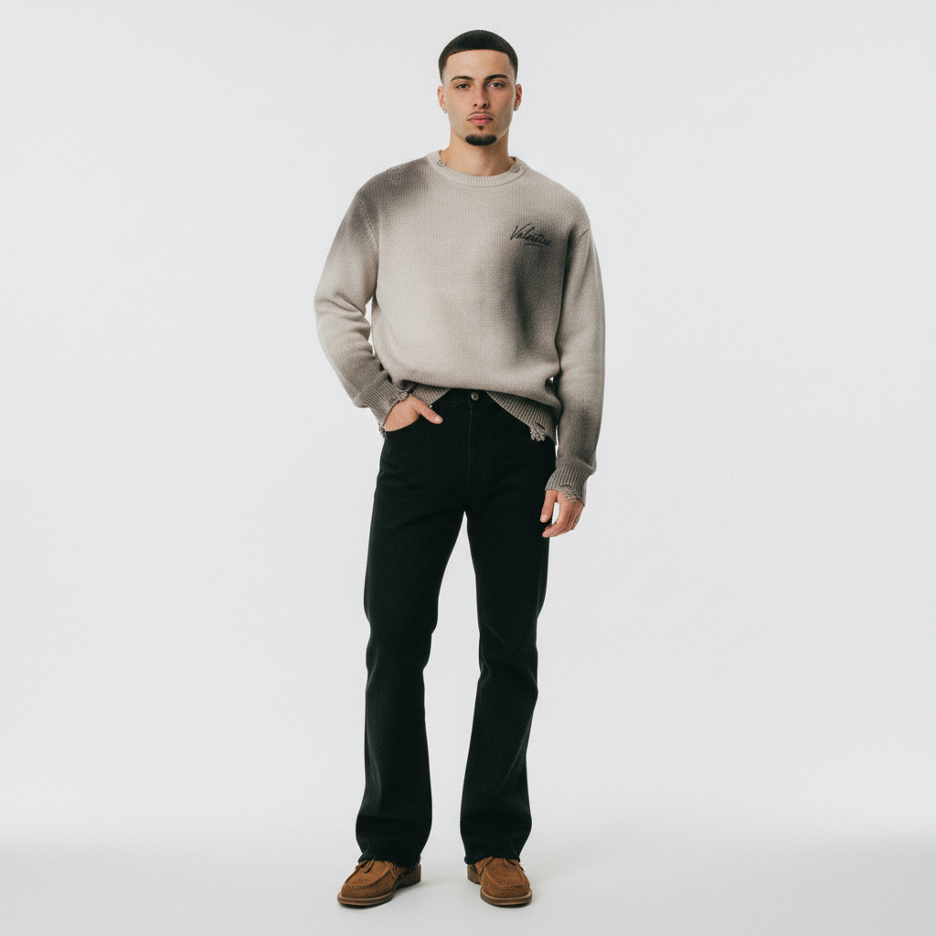 Distressed Ripped Crewneck sweater