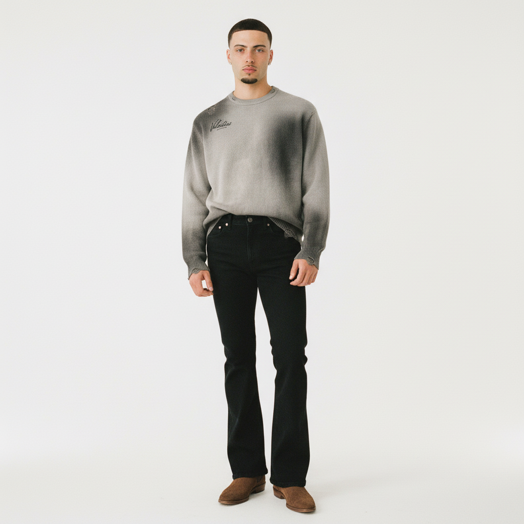 Distressed Ripped Crewneck sweater