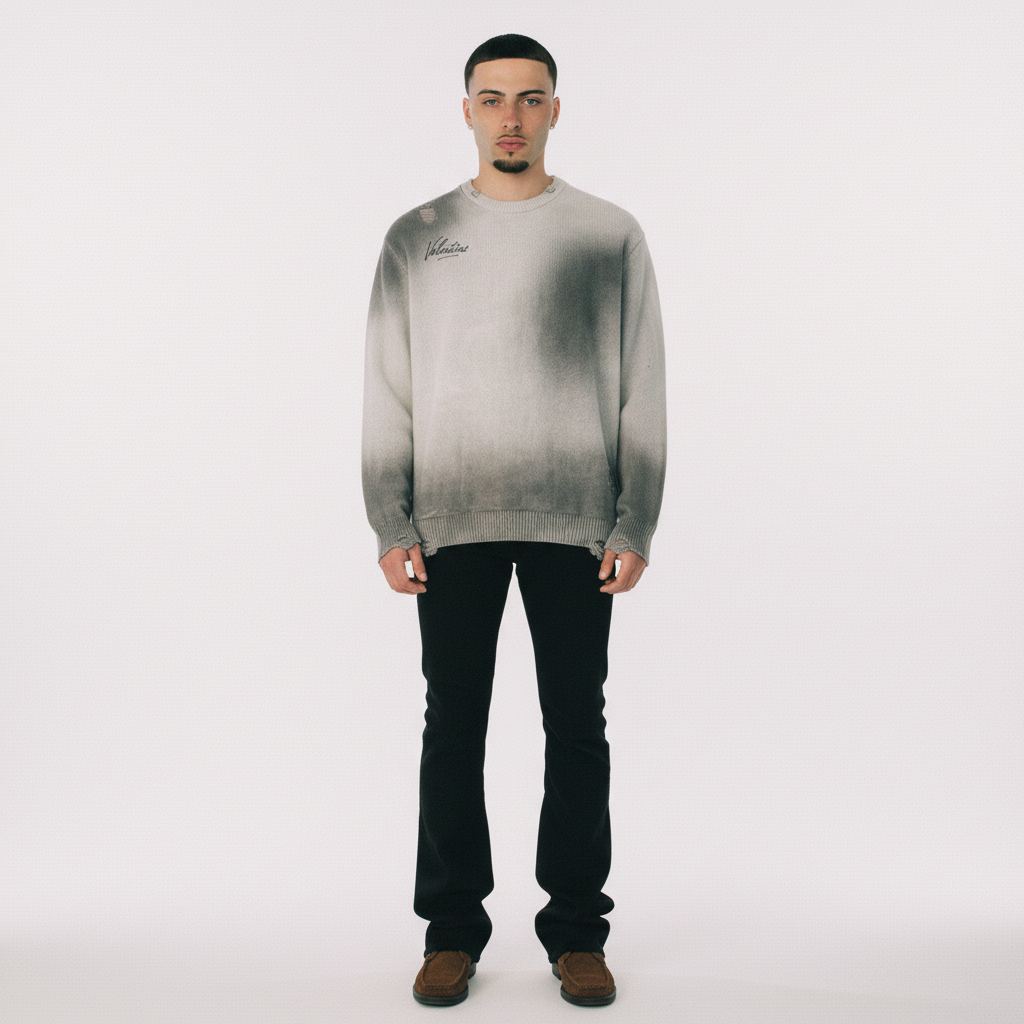 Distressed Ripped Crewneck sweater