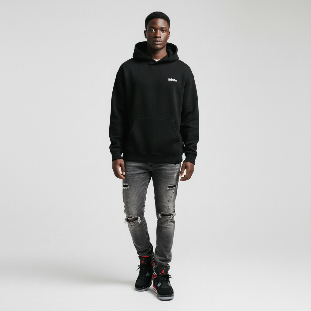 Men Boxy Gather-Hem Hoodie