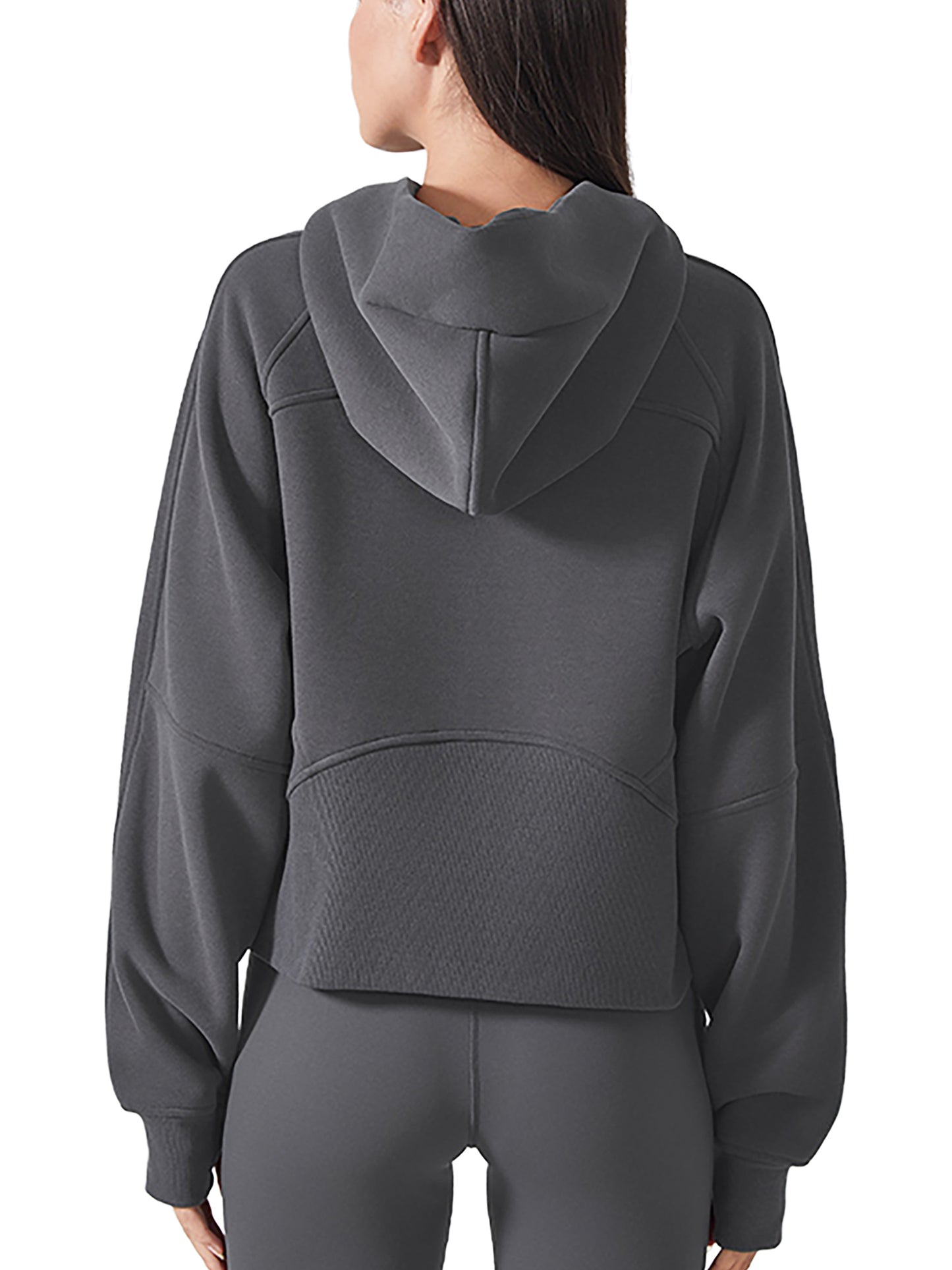 Black Tracksuit Cropped Zip-Through Hoodie