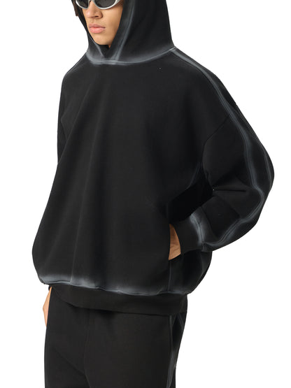 Mens Sunfaded Edge Fleece Hoodie Black