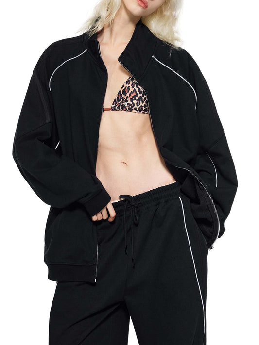Womans Reflection Striped Tracksuit Jacket Top