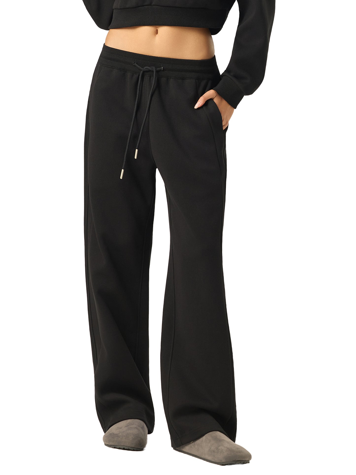 Womans Essential Drawstring Straight-Leg Sweatpants