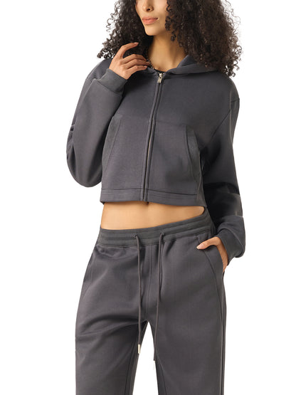 Miss Valentine Signed Essential Cropped Zip-Up Hoodie