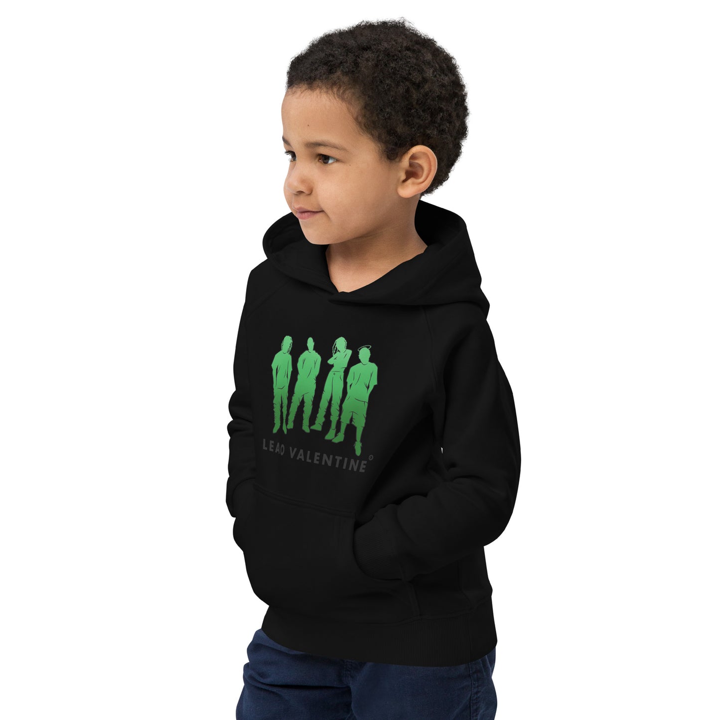 Kids Green Print Hoodie