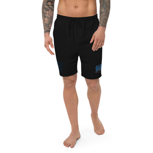 Men's Leao Black Leao Valentine fleece shorts with Double Print