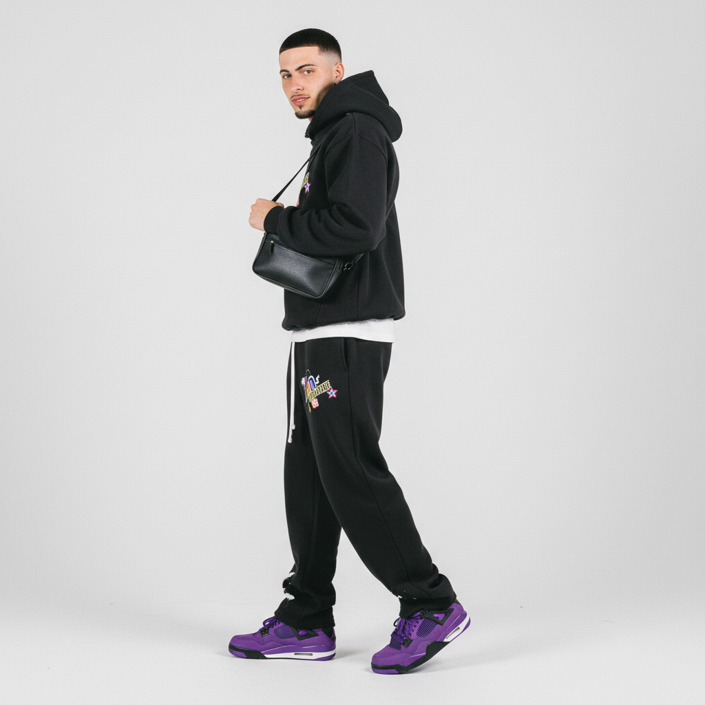 Mens Streetwear Straight Leg Pants- Playful