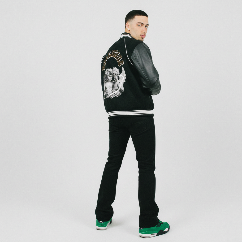 Valentine Varsity Jacket - Green Dreams