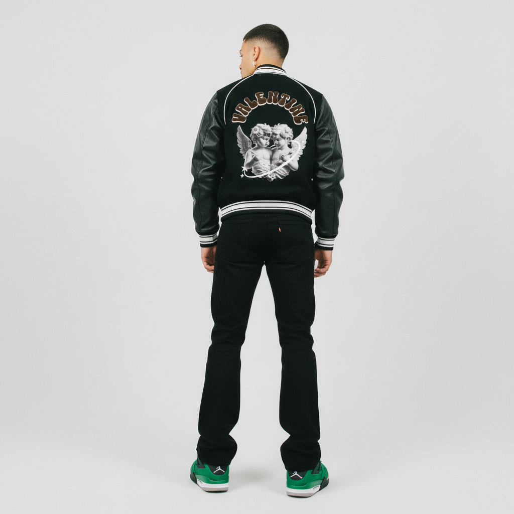 Valentine Varsity Jacket - Green Dreams