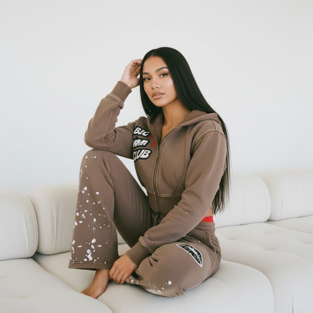 Big Mama Cropped Fleece Hoodie