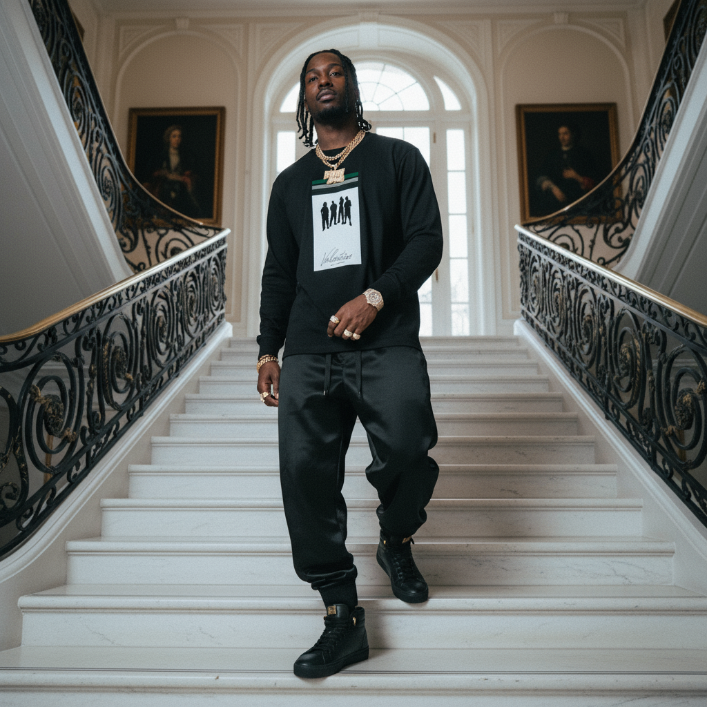 Mens Aura Line  Long-Sleeve T-Shirt